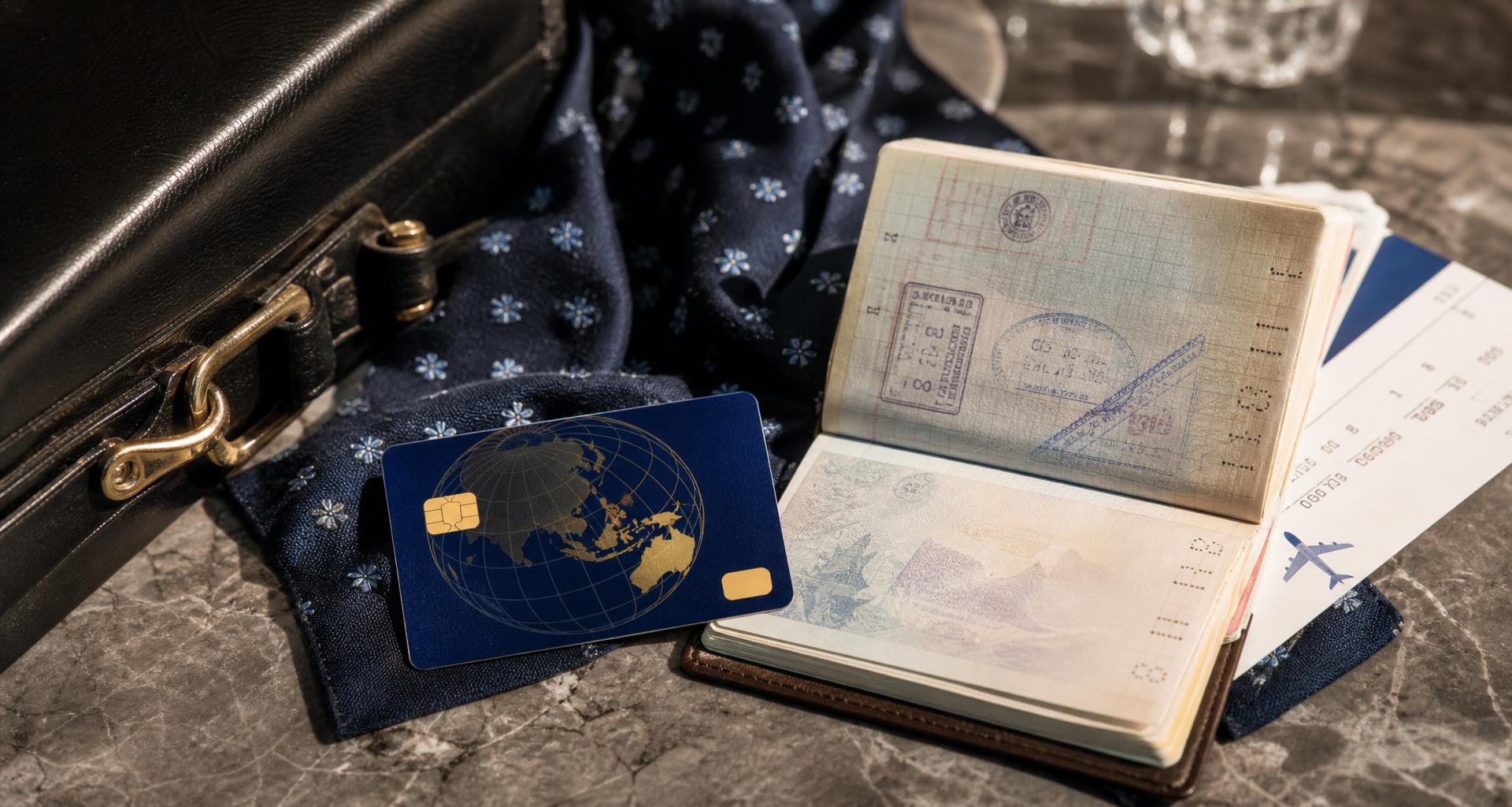 APEC Business Travel Card สีน้ำเงินและหนังสือเดินทางไทยพร้อมตราประทับ